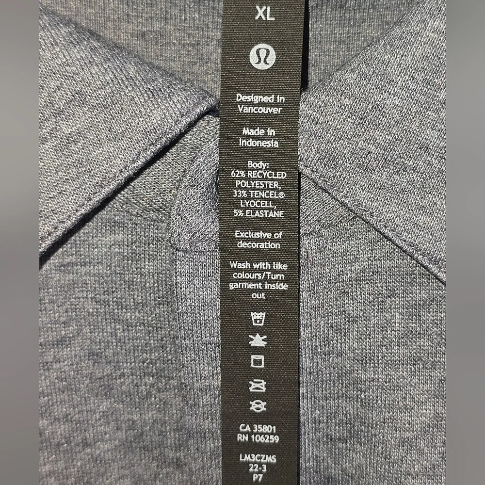 Lululemon Men's Soft Knit Overshirt Grey/Navy Button-Up Shirt Jacket Size XL